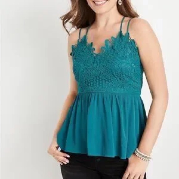 Maurices Tops - Maurice’s Teal Lace Tank Top | S NWT Wrap style